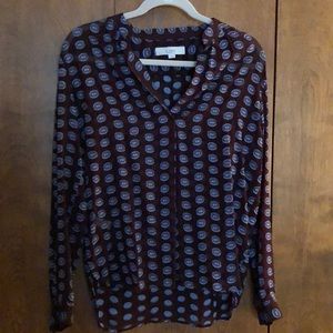 Brown and blue blouse